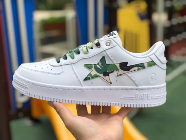 Ape man bianco e verde mimetico nuova versione BAPE STA SK8 nuove sneakers star scarpe casual ape man scarpe sportive basse