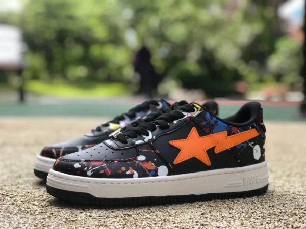 Ape Man Nero Arancione Graffiti Nuova versione BAPE STA SK8 Nuove sneakers Star Scarpe casual Ape Man Scarpe sportive basse