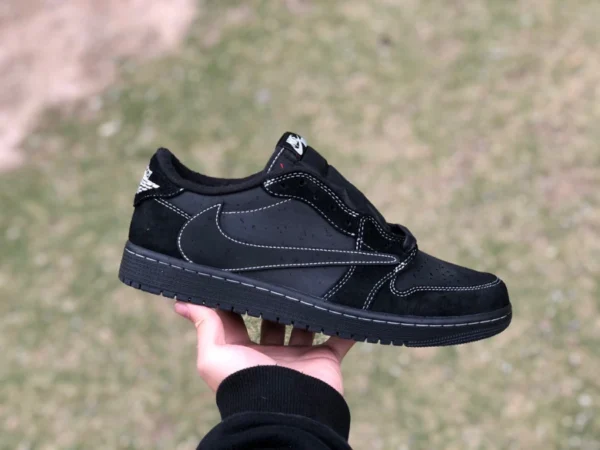 aj1 Barb Low Black Cat T1 Pure Versione aggiornata originale Travis Scott x Air Jordan 1 Low OG "Black Phantom" Barb 5