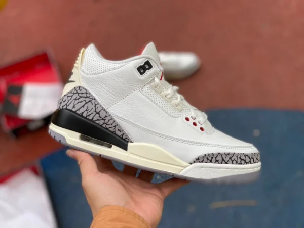 aj3 cemento bianco vecchio s2 puro originale Air Jordan 3 AJ3 cemento bianco Joe 3 bianco grigio crackle versione 2023 Retro White Cement Reima DN3707-100