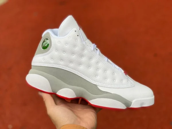 aj13 bianco grigio rosso primo strato vero carbonio Air Jordan 13 "Wolf Grey" lupo grigio grigio bianco rosso alto 414571-160