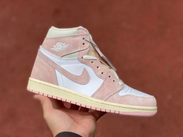 aj1 bianco lavato polvere Air Jordan 1 alto top " Washed Pink " AJ1 lavato rosa bianco FD2596-600