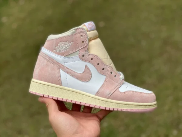 aj1 bianco lavato polvere Air Jordan 1 alto top " Washed Pink " AJ1 lavato rosa bianco FD2596-600