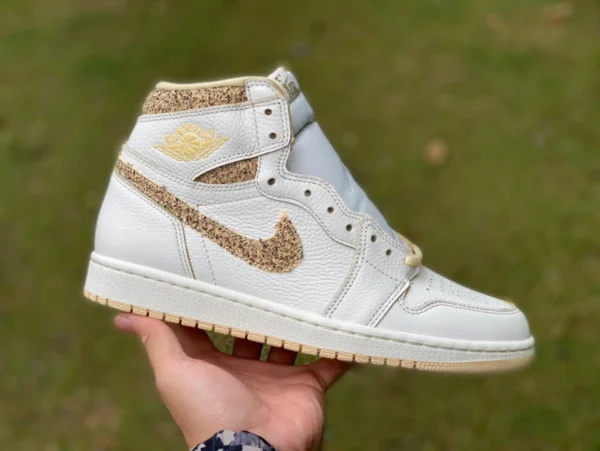 aj1 invecchiato puro champagne bianco di alta qualità Air Jordan 1 "Vibrazioni di Naija" piccolo stile di fragranza alto invecchiato puro bianco champagne colore fd8631-100