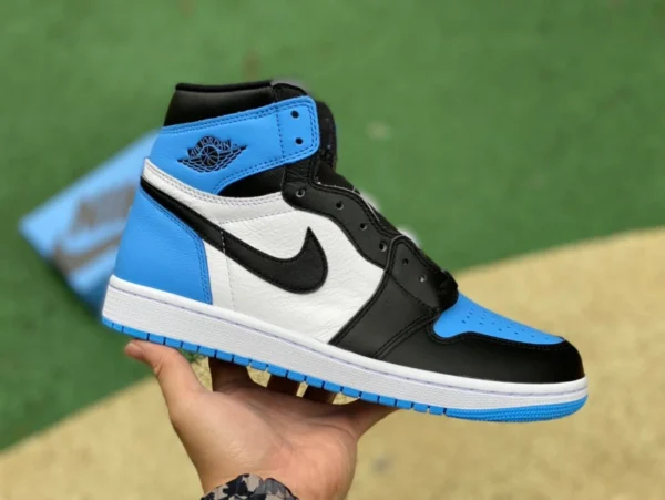 aj1 nero North Carolina blu alto dg puro originale Air Jordan 1 "University Blue" nero North Carolina blu piccolo ossidiana DZ5485-400