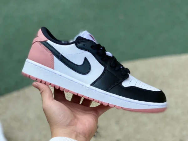 aj1 rosa sporco golf basso puro originale Air Jordan 1 Golf Low AJ1 nero e bianco rosa rosa sporco golf DD9315-106