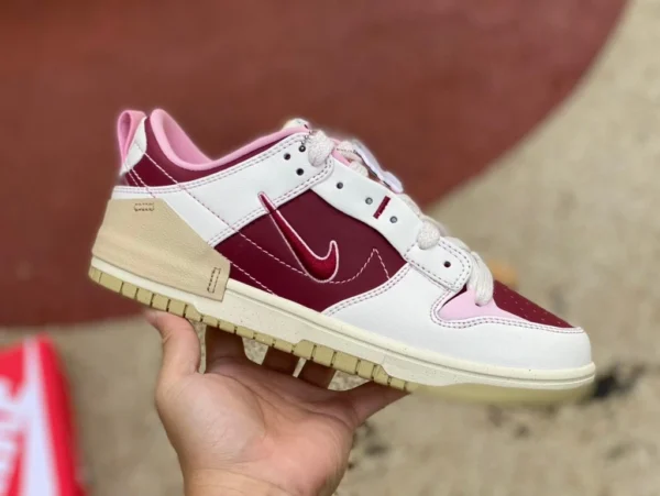 Dunk Disrupt2 San Valentino Nike Dunk Low Disrupt 2 Bianche e rosse San Valentino Low Top FD4617-667