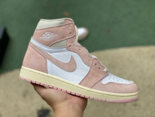 aj1 lavato bianco polvere alto top dg puro originale Air Jordan 1 Retro High OG alto top AJ1 scarpe da basket rosa e bianche FD2596-600