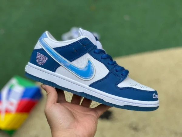 Modello congiunto Dunk bianco e blu originale puro Born x Raised x Nike SB Dunk Low Gothic modello congiunto a tre parti pesante fn7819-