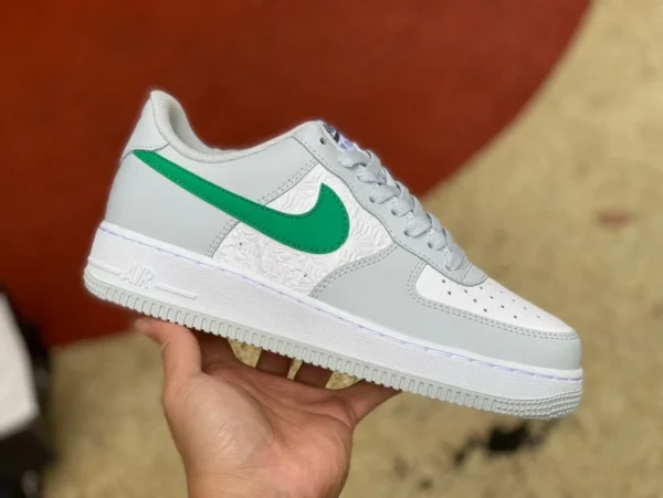 AF1 bianca grigia verde bassa pura originale Nike Air Force 1 Hoops FD0667-001