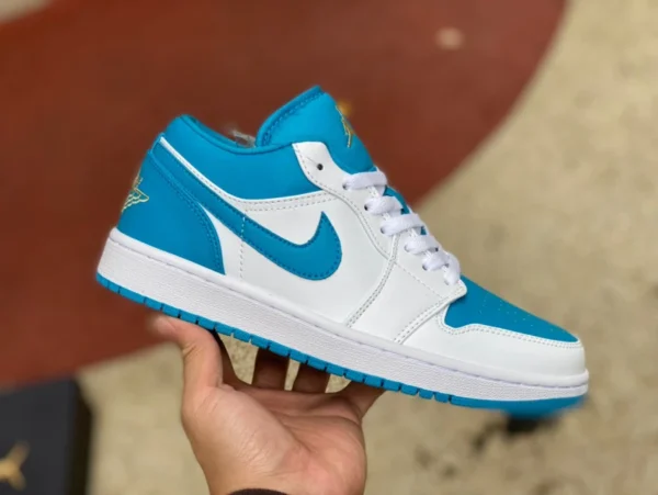 aj1 bianco e blu basso Air Jordan 1 basso AJ1 basso top bianco e blu retrò 553558-174