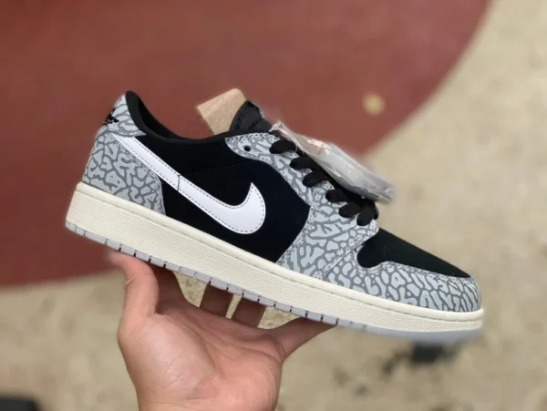 aj1 modello elefante scoppio basso Air Jordan 1 Low OG “Black Cement” top basso cz0790-001