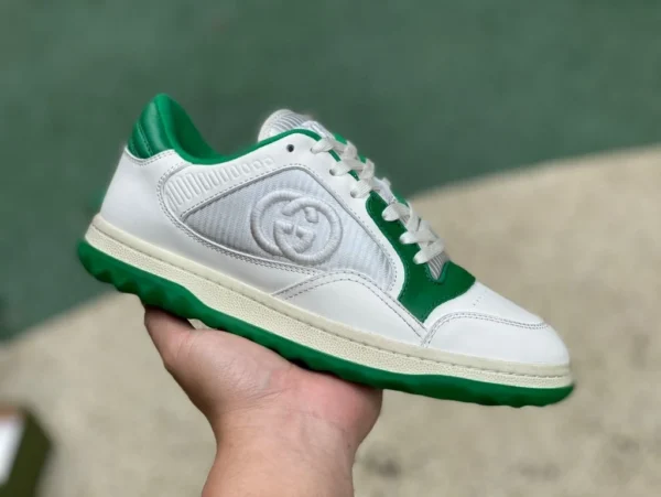 Gucci MAC80 versione canale Guangzhou bianca e verde GUCCI Gucci Gucci MAC80 sneakers basse allacciate in tessuto pelle