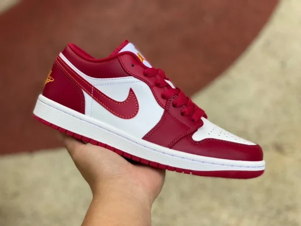 aj1 bianco e rosso basso puro originale Air Jordan 1 Low Cardinal AJ1 scarpe da basket basse bianche e rosse 553558-607