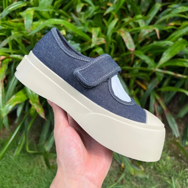 MARNI blu denim Velcro MARNI logo in pelle di vacchetta Mary Jane Velcro sneakers moda da donna