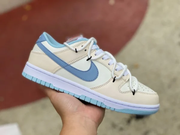 Dunk cinturino beige e blu Nike Dunk Low sneakers casual basse antiscivolo resistenti all'usura azzurre DD1503-123