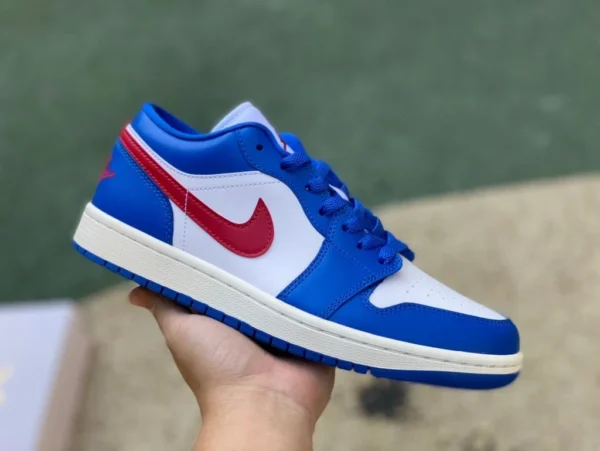 aj1 bianche blu rosse basse pure originali Air Jordan 1 Low AJ1 bianche blu rosse basse scarpe da basket retrò DC0774-416