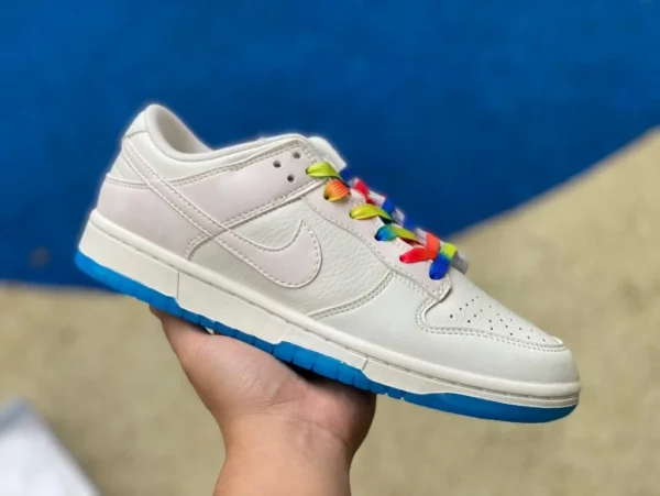 Immagine termica Dunk bianca e blu personalizzata Immagine termica Dunk Low DD1391-112