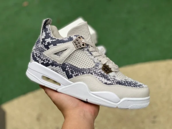 aj4 modello serpente bianco c puro originale Air Jordan 4 AJ4 modello serpente pelle di serpente bianco serpente picco edizione limitata 819139-030