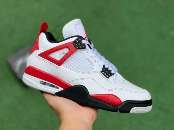 aj4 pezzo tagliato in cemento bianco e rosso puro originale Air Jordan 4 "Red Cement" cemento bianco e rosso dh6927-161