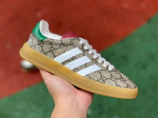 Gucci tela color ebano Guangzhou puro originale adidas originali x GUCC Gucci sneakers basse allacciate in tela