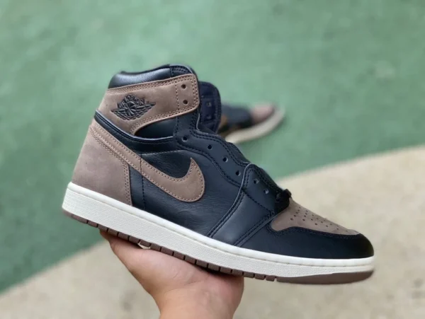 aj1 versione moka nero marrone prodotta da LJR Air Jordan 1 High OG "Palomino" pelle mocha alta marrone nero moka pelle marrone nera piccola