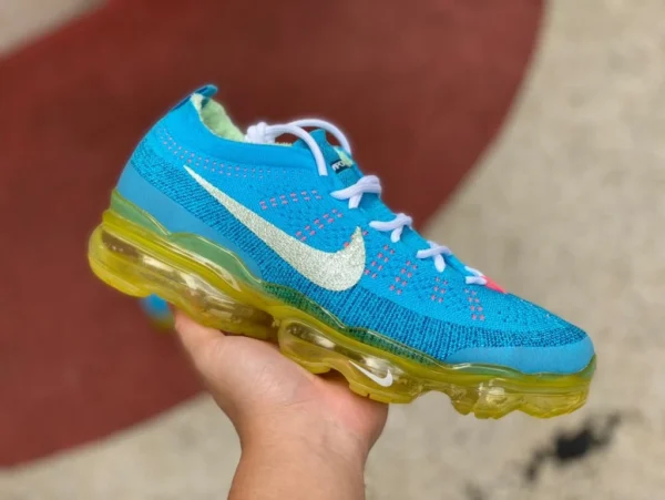 Nike Grande Cuscino Blu e Giallo 2023 Nike/Nike Air VaporMax 2023 Flyknit Scarpe da corsa elastiche e traspiranti DV6840-003