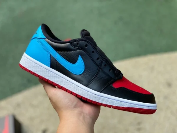 aj1 reverse Police light low dg originale puro Air Jordan 1 Low OG AJ1 reverse Police light nero rosso blu scarpe da basket basse CZ0775-046