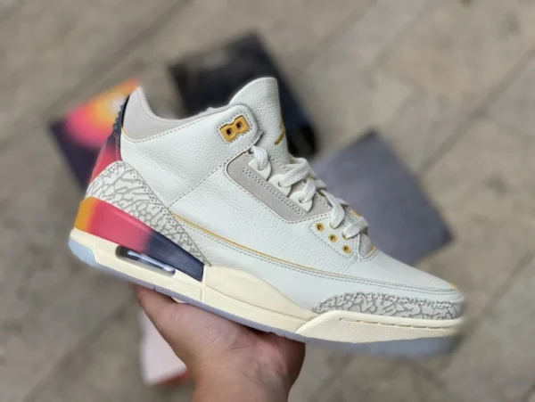 aj3 bianco blu rosso modello congiunto versione artigianale originale J Balvin x Jordan Air Jordan 3 modello congiunto bianco blu rosso FN0344-901