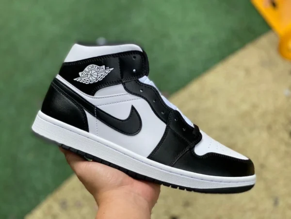 aj1mid bianco e nero puro originale Air Jordan 1 Mid AJ1 panda bianco e nero scarpe da basket mid-top DV0991-101