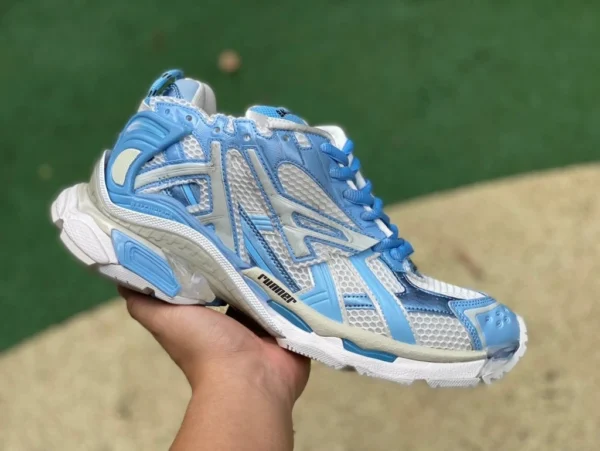 Balenciaga 7.0 North Carolina Blue M puro originale Balenciaga Runner Grafhti mesh stringata scollata sportiva e per il tempo libero