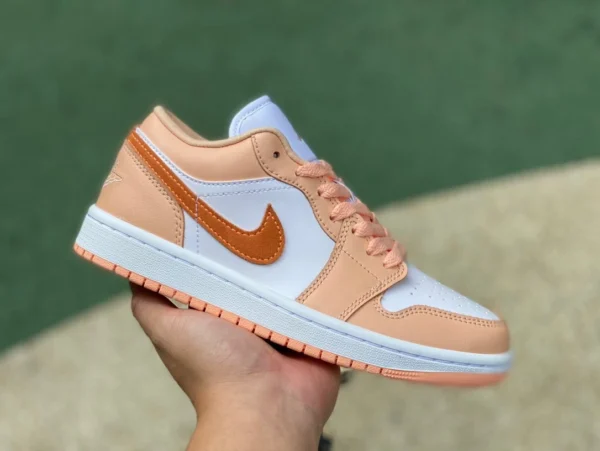 aj1 bianco rosa arancione basso puro originale Air Jordan 1 Low AJ1 bianco rosa arancione basso retro scarpe da basket casual da donna DC0774801