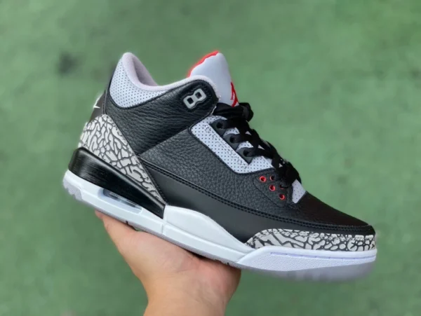 aj3 cemento nero taglio puro originale Air Jordan 3 AJ3 scarpe da basket crackle cemento nero 854262001001