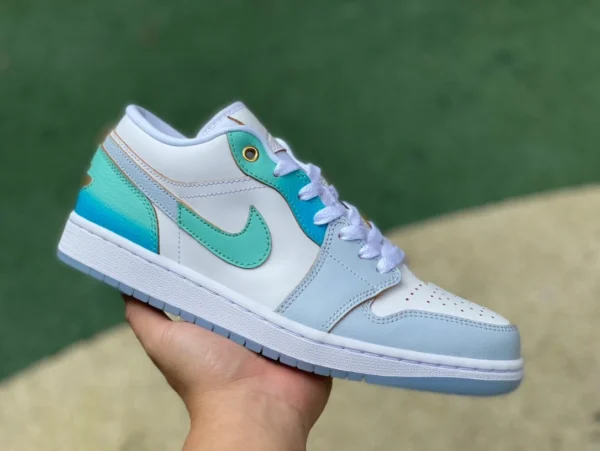 aj1 bianco blu verde basso puro originale Air Jordan 1 Low AJ1 bianco blu basso top retrò scarpe da basket FN8899131