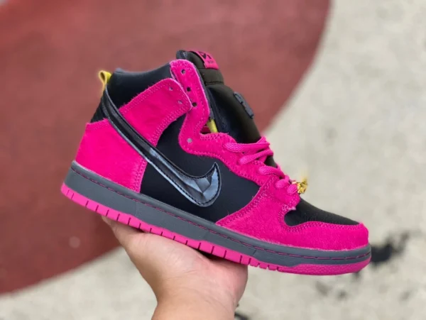 Dunk rosa e nero alte Run The Jewels x Nike Dunk SB High Rap band sneakers alte per uomo e donna, stesso stile rosa e nero DX4356600