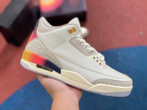 aj3 bianco blu rosso modello congiunto o puro originale J Balvin x Jordan Air Jordan 3 scarpe da basket retrò congiunte da uomo e da donna stesso stile bianco blu rosso FN0