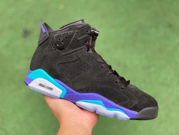 aj6 nero e viola taglio alto pezzo originale puro Air Jordan AJ6 Retro Aqua nero e viola CT8529004