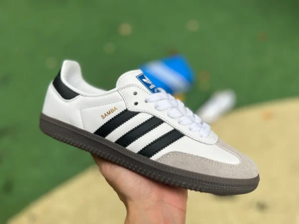 Adidas training bianco grigio nero m puro originale adidas originali Samba OG scarpe da ginnastica casual grigie bianche e nere B75806