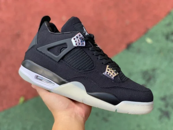 aj4 tela nera fondo trasparente Air Jordan 4 Retro Eminem Carhartt scarpe da basket retrò 136863