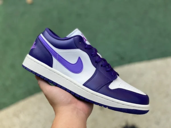 aj1 nuove bianche viola basse pure originali Air Jordan 1 sail bianche viola AJ1 scarpe da basket leggere basse DC0774502