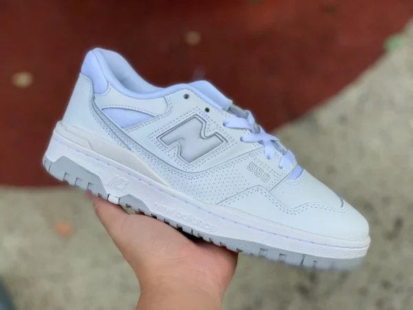 NB550 bianco grigio puro originale New Balance serie 550 scarpe da basket retrò dello stesso stile da uomo e da donna BB550PB1