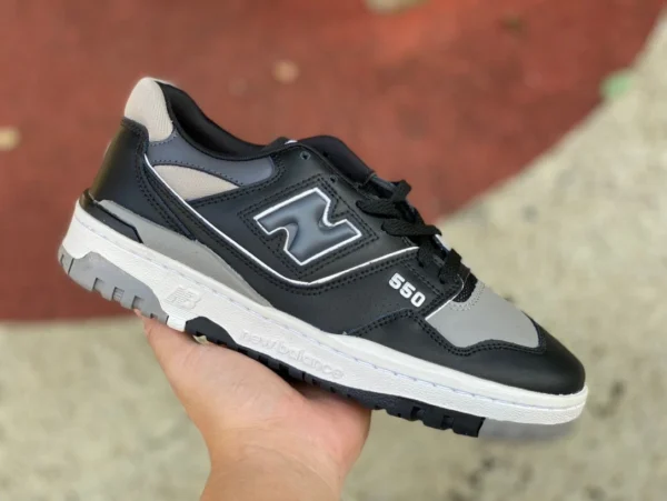 NB550 nero e grigio puro originale New Balance serie 550 scarpe da basket retrò dello stesso stile da uomo e da donna BB550SR1