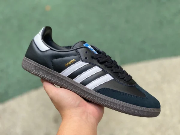 Adidas originali nere in pura pelle primo strato adidas originali Samba OG scarpe da ginnastica casual bianche e nere B75807