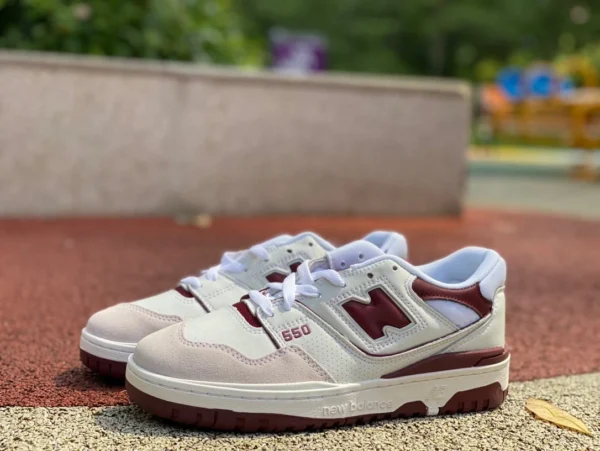 NB550 vino bianco rosso puro originale New Balance serie 550 scarpe da basket retrò dello stesso stile da uomo e da donna BB550LI1