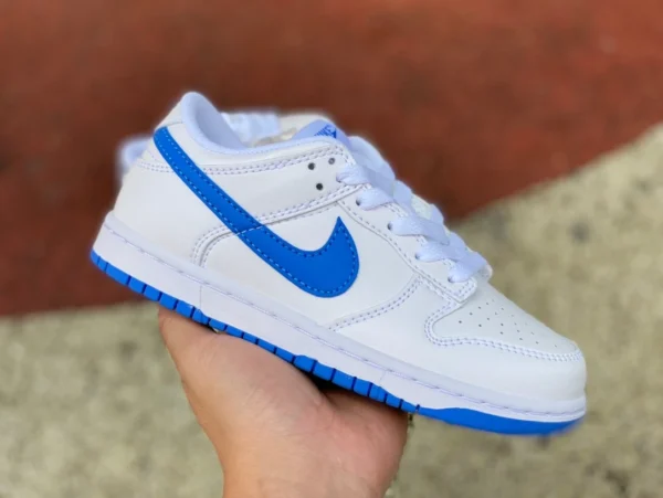 Scarpe Dunk bianche e blu per bambini Nike Nike dunk low GS scarpe casual traspiranti sportive per bambini grandi DH9756105