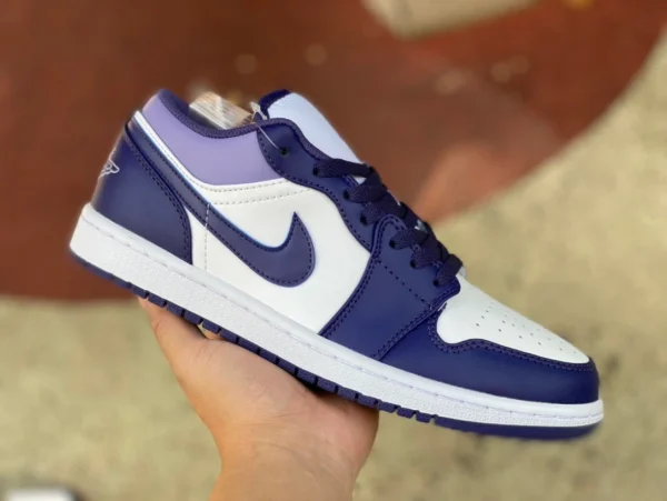 aj1 bianco e viola basso Air Jordan 1 Low AJ1 scarpe da basket retrò basse bianche e viola 553558515