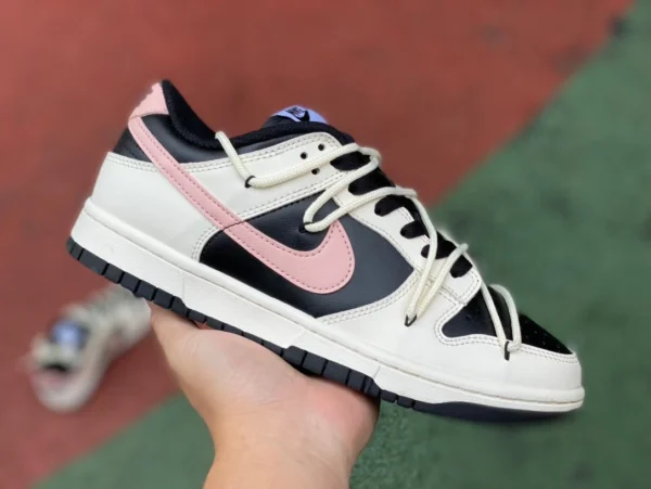 Dunk cinturini bianchi, neri e rosa Nike Dunk Low scarpe da skate casual classiche retrò basse nere e bianche FD1232001