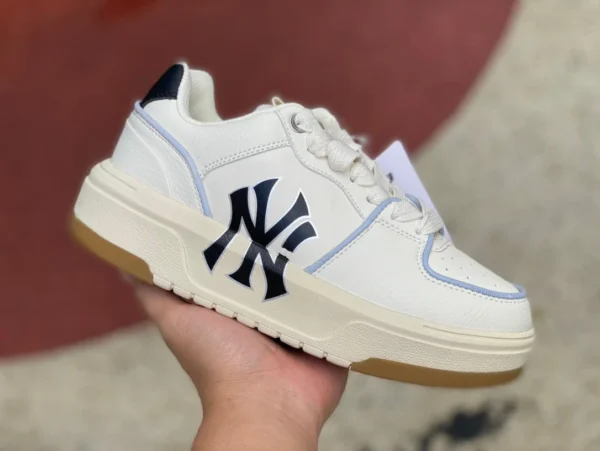 MLB Bianco Marrone MLB Yankees Senior Shoes Scarpe da uomo e da donna Coppia Scarpe retrò con suola spessa 3ASXCA12N-50WHS