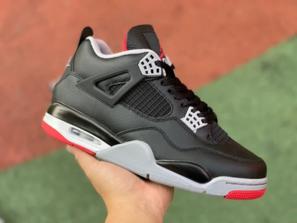 aj4 Air Jordan 4 "Bred Reimagined" in pelle nera e rossa FV5029-006