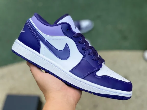 aj1 bianco e viola basso puro originale Air Jordan 1 Low Purple AJ1 scarpe da basket retrò basse bianche e viola 553558-515